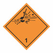 Знак перевозки опасных грузов «Класс 1. Взрывчатые вещества и изделия» (пленка, 100х100 мм)